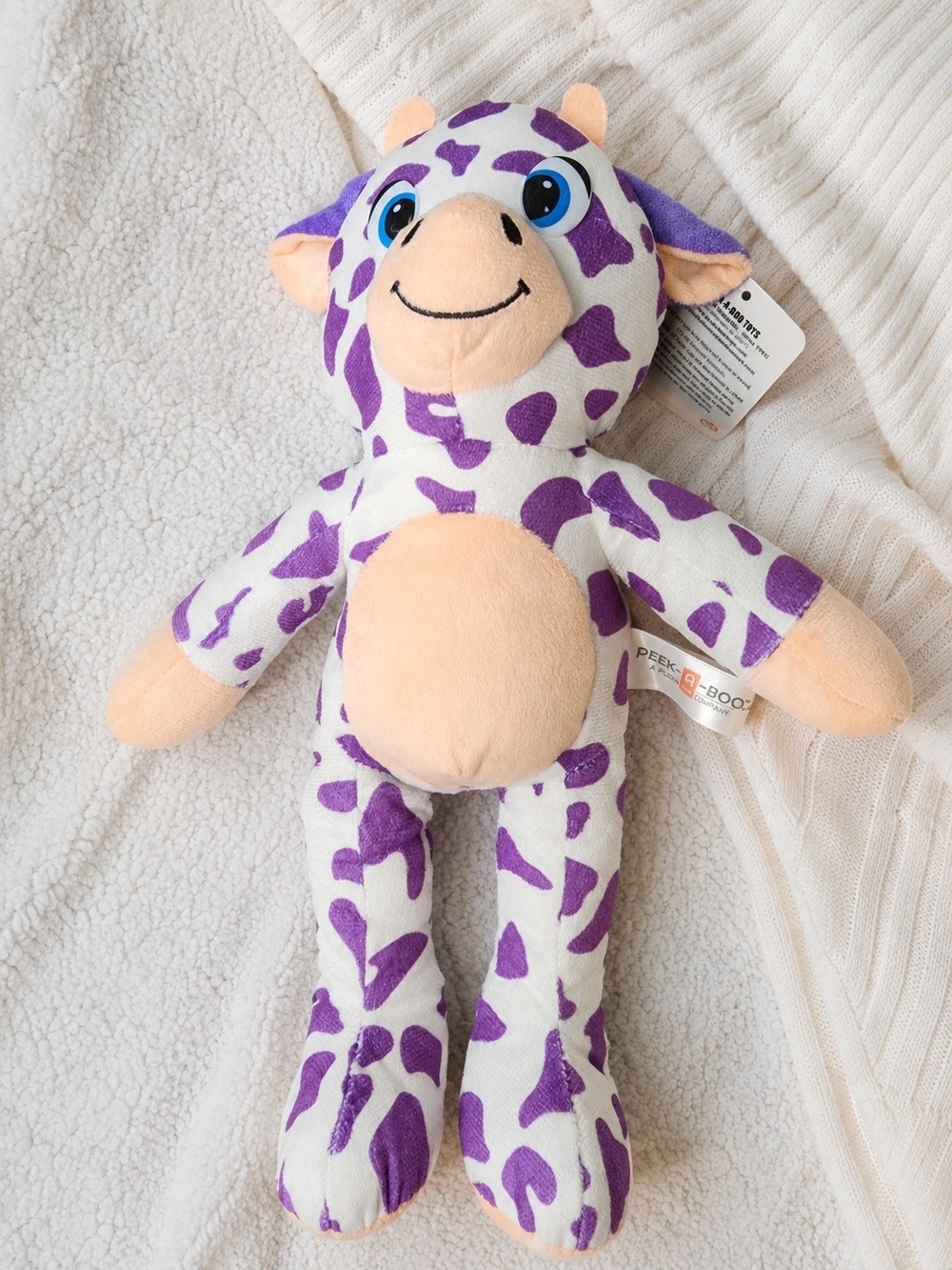 Peek-a-Boo Plush Giraffe - Purple & Peach Stuffed Animal